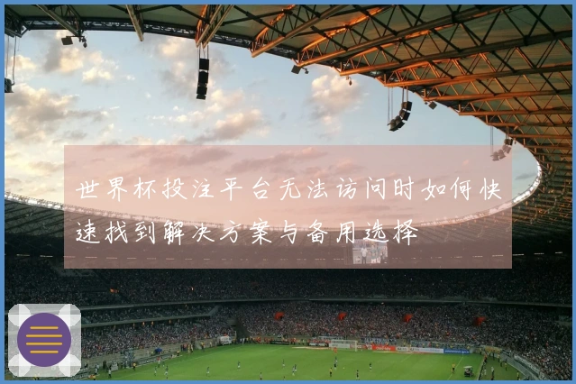 世界杯投注平台无法访问时如何快速找到解决方案与备用选择