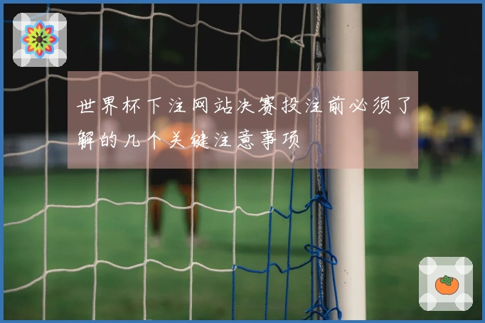 世界杯下注网站决赛投注前必须了解的几个关键注意事项